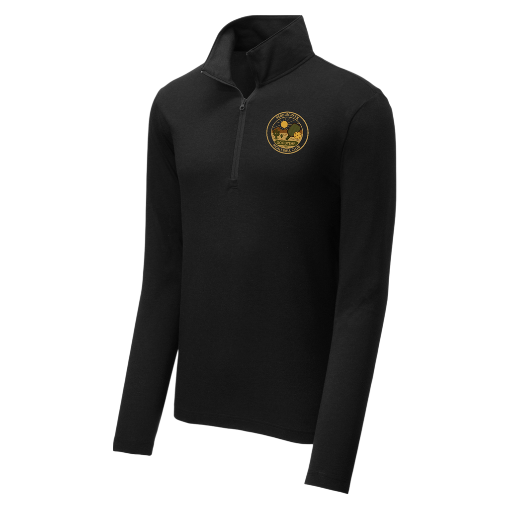 PebbleCreek Mens Quarter Zip Alt Logo