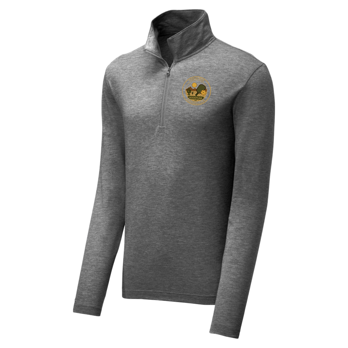 PebbleCreek Mens Quarter Zip Alt Logo