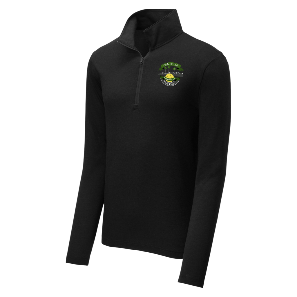 PebbleCreek Mens Quarter Zip Main Logo