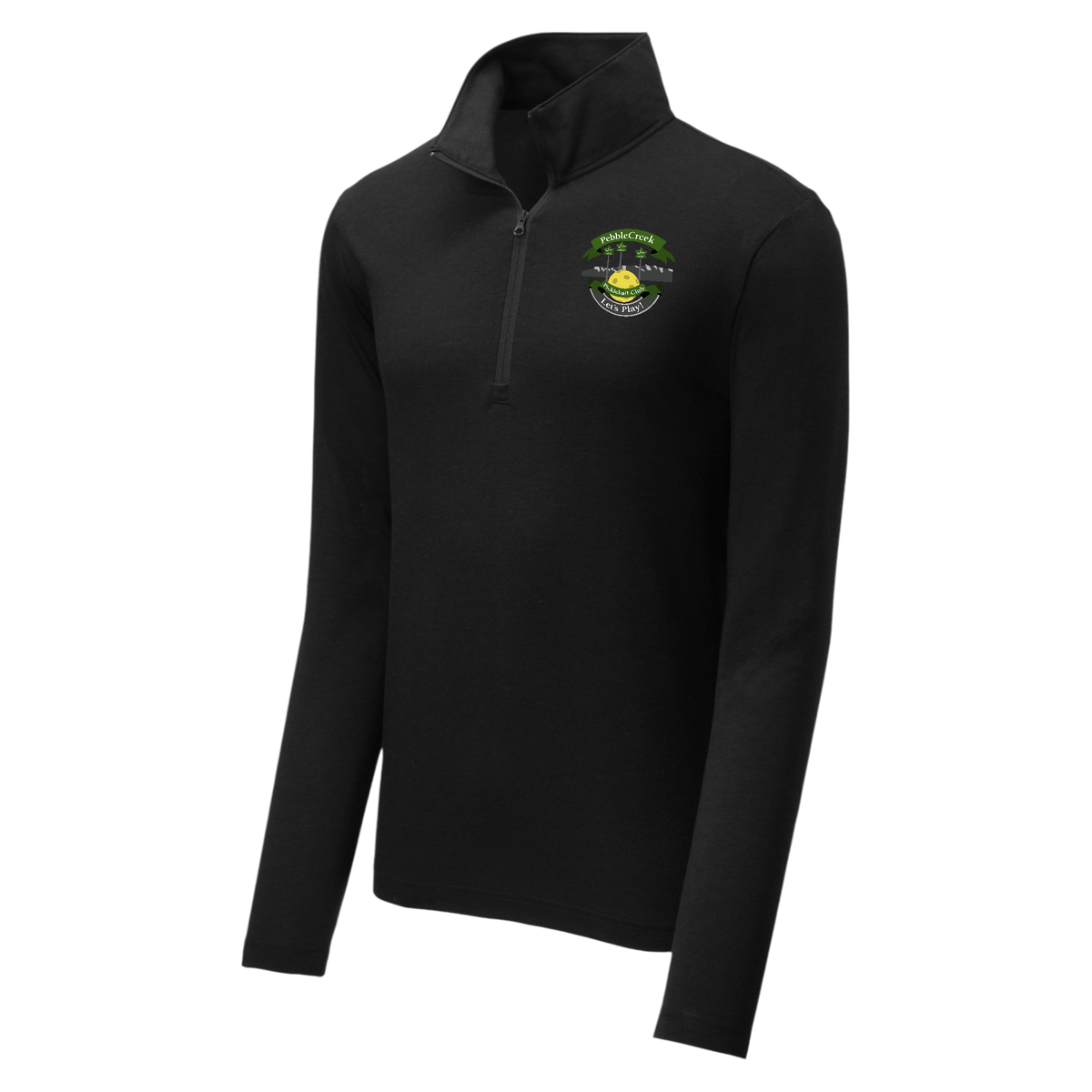 PebbleCreek Mens Quarter Zip Main Logo