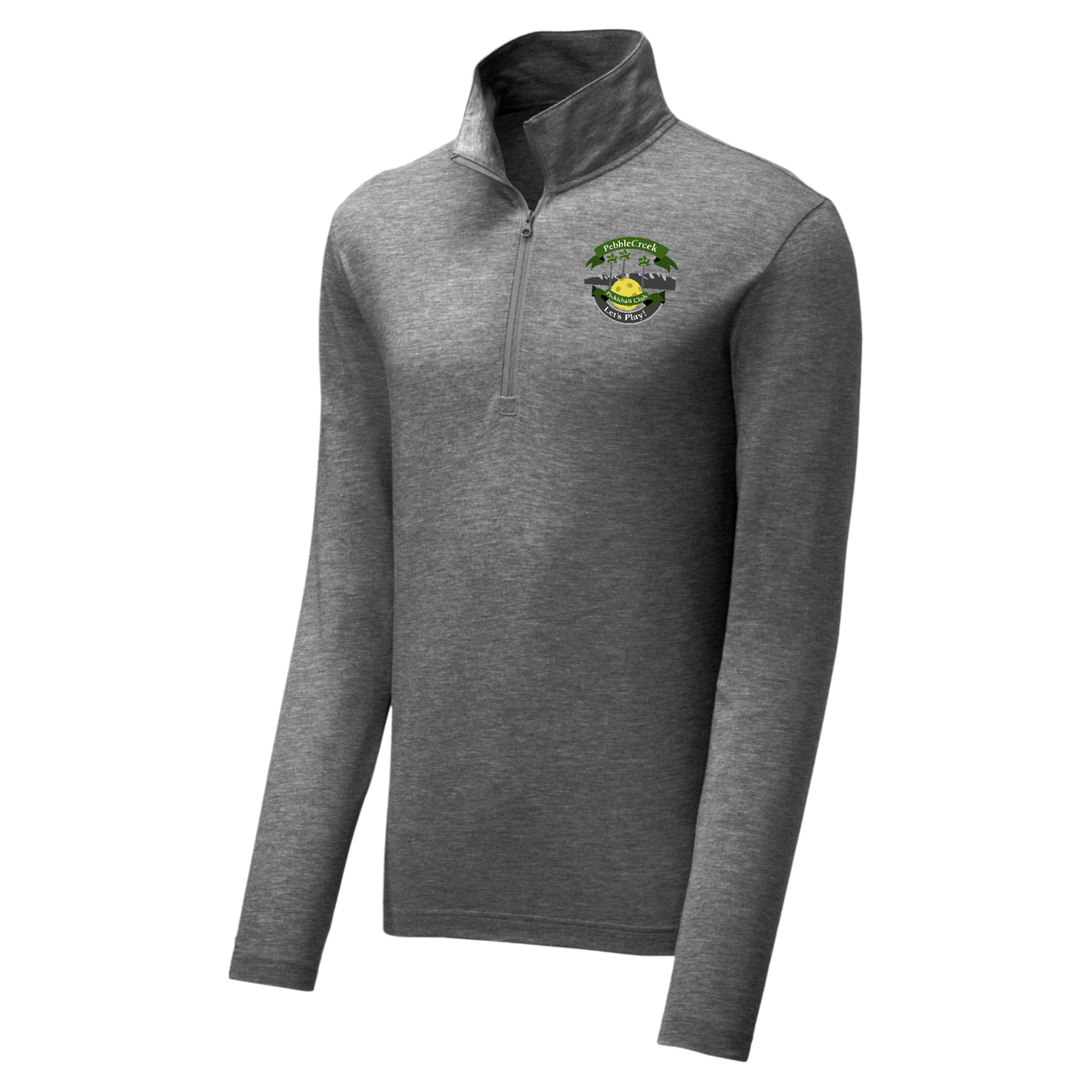 PebbleCreek Mens Quarter Zip Main Logo