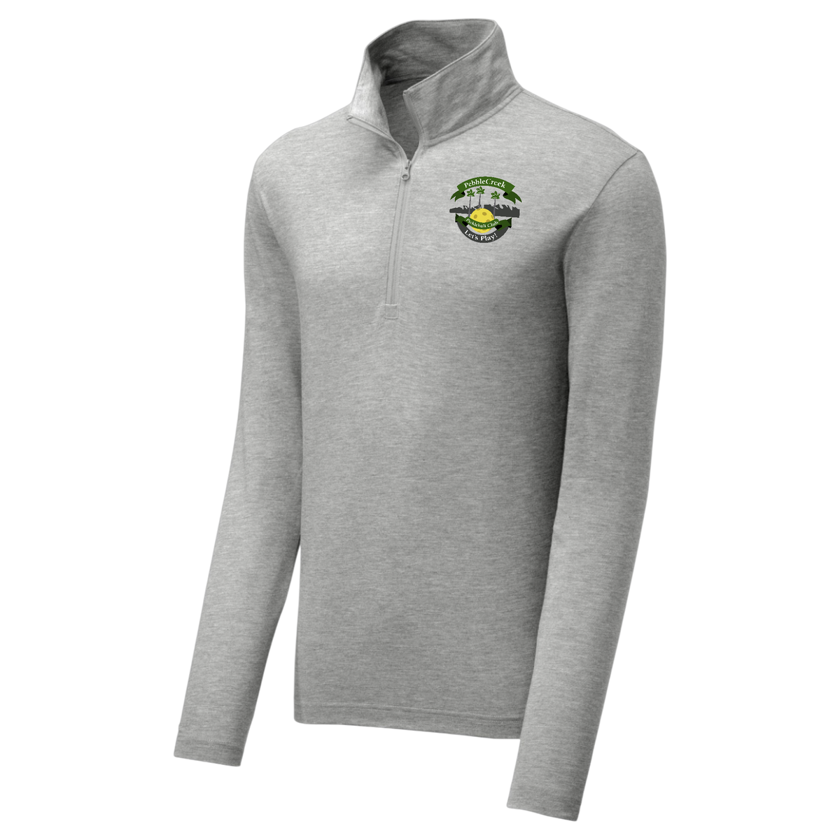 PebbleCreek Mens Quarter Zip Main Logo