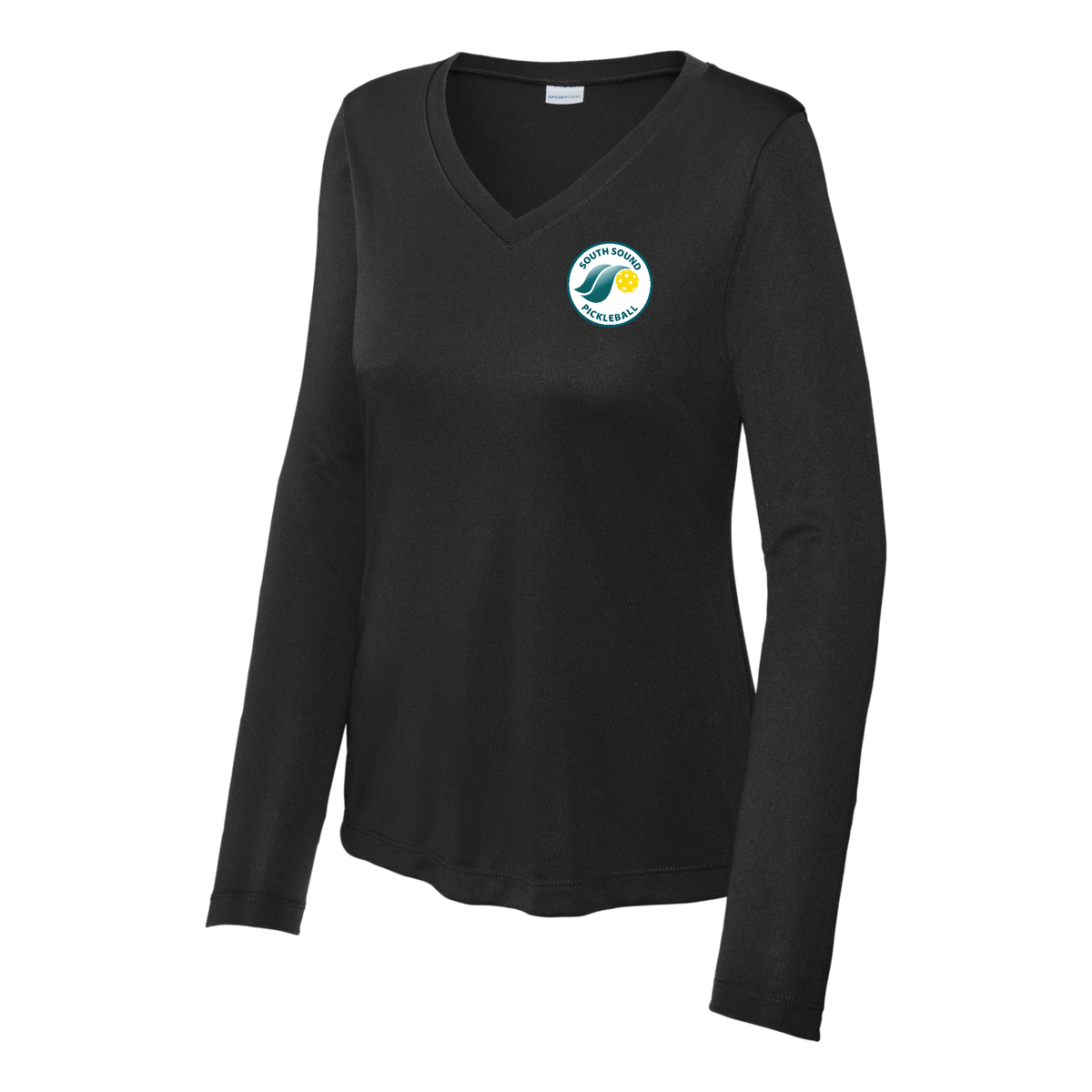 SSPC Womens Performance Long Sleeve V Neck Shirt Small Logo