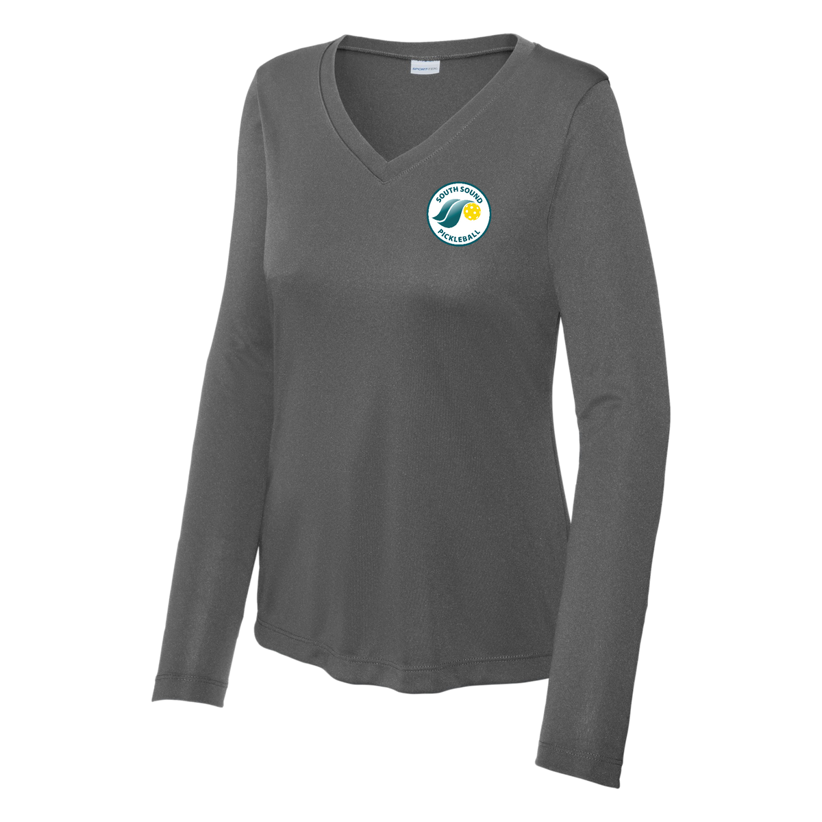 SSPC Womens Performance Long Sleeve V Neck Shirt Small Logo