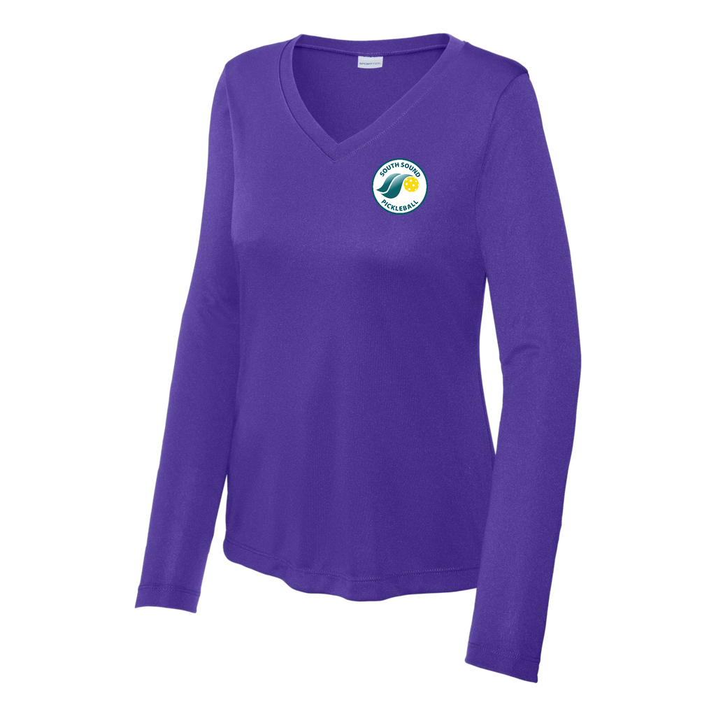 SSPC Womens Performance Long Sleeve V Neck Shirt Small Logo
