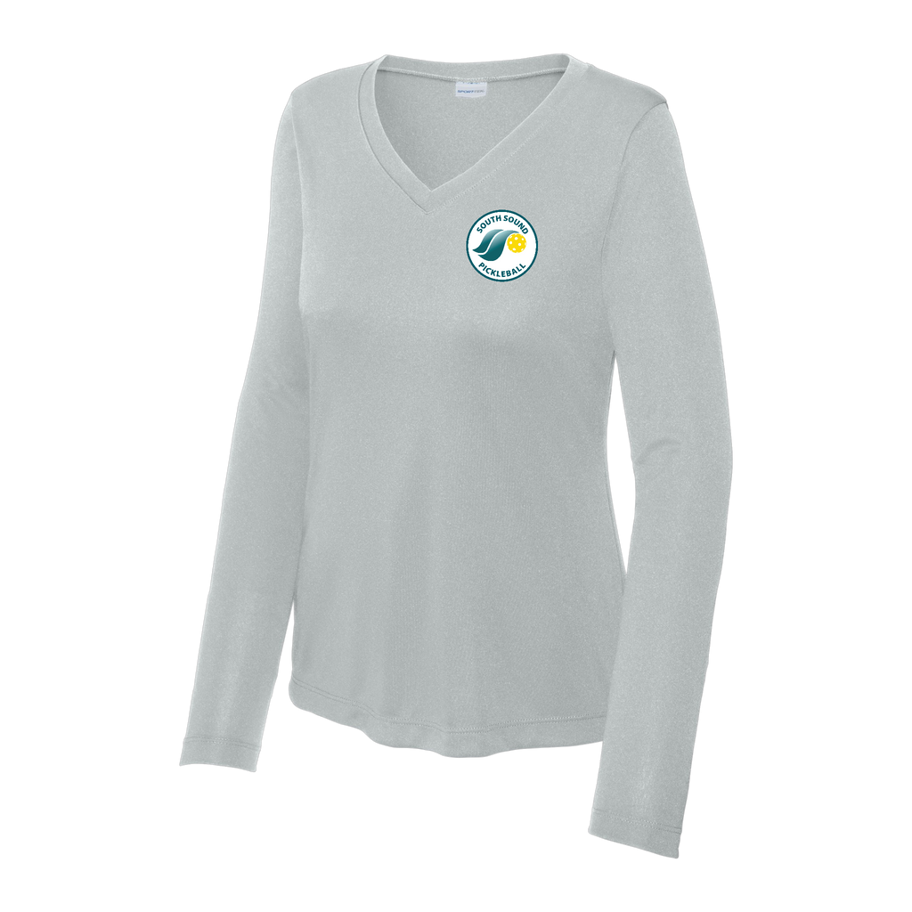 SSPC Womens Performance Long Sleeve V Neck Shirt Small Logo