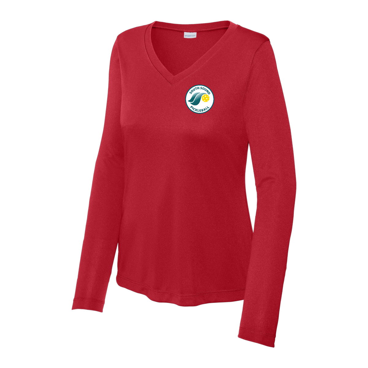SSPC Womens Performance Long Sleeve V Neck Shirt Small Logo