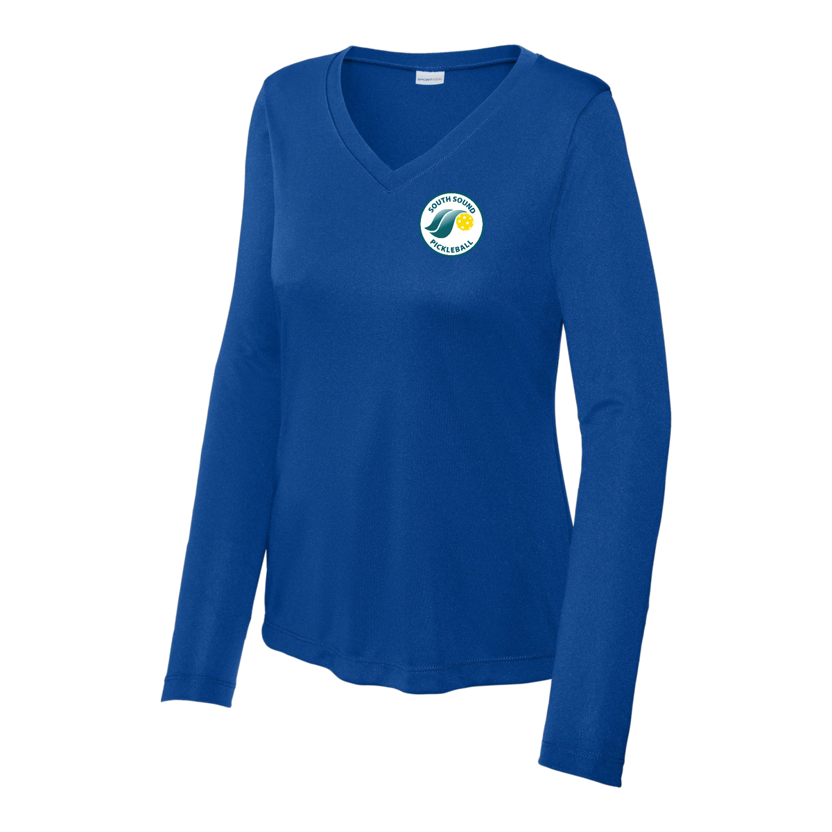 SSPC Womens Performance Long Sleeve V Neck Shirt Small Logo