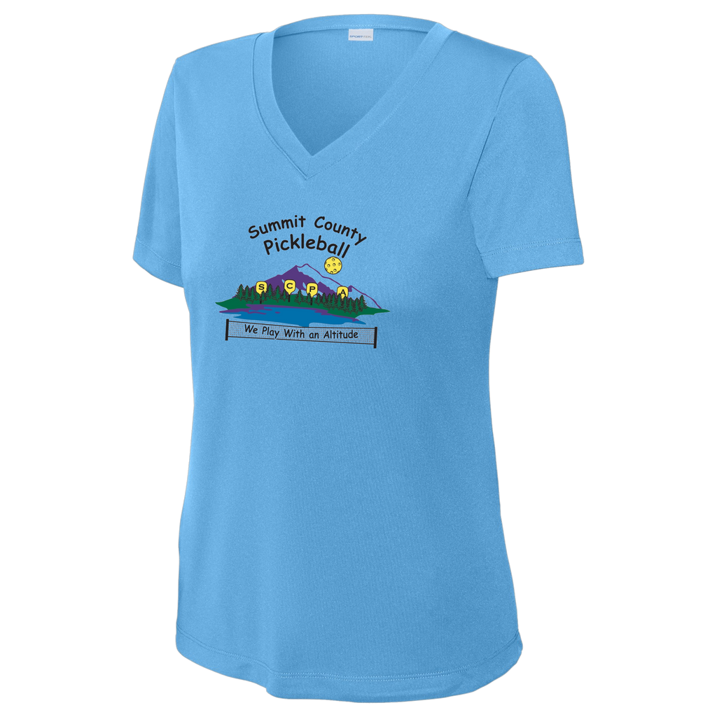 Summit Short Sleeve V Neck Womens Performance Large Logo
