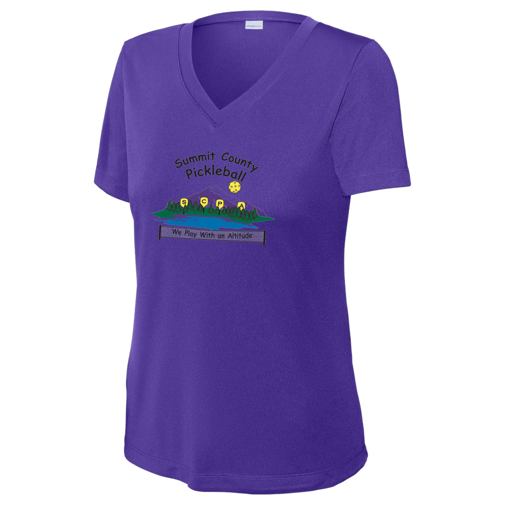 Summit Short Sleeve V Neck Womens Performance Large Logo