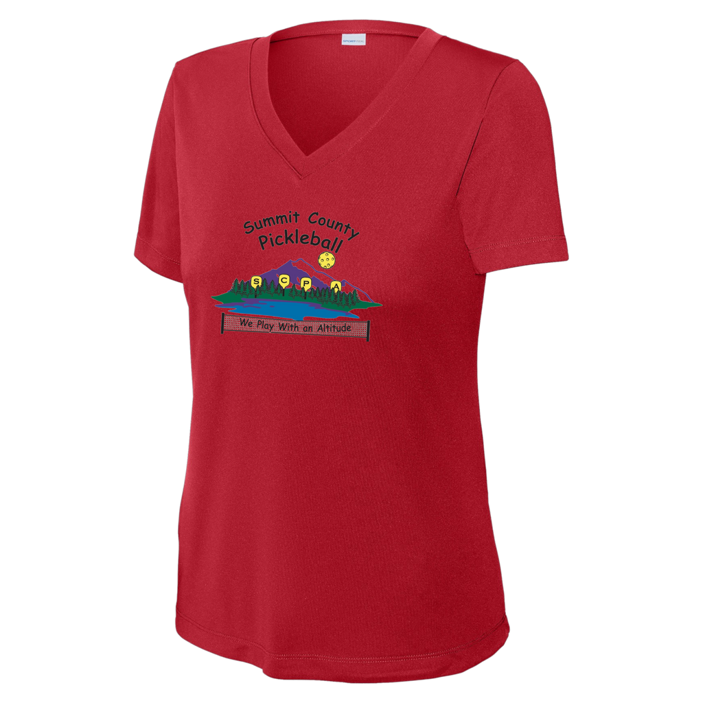 Summit Short Sleeve V Neck Womens Performance Large Logo