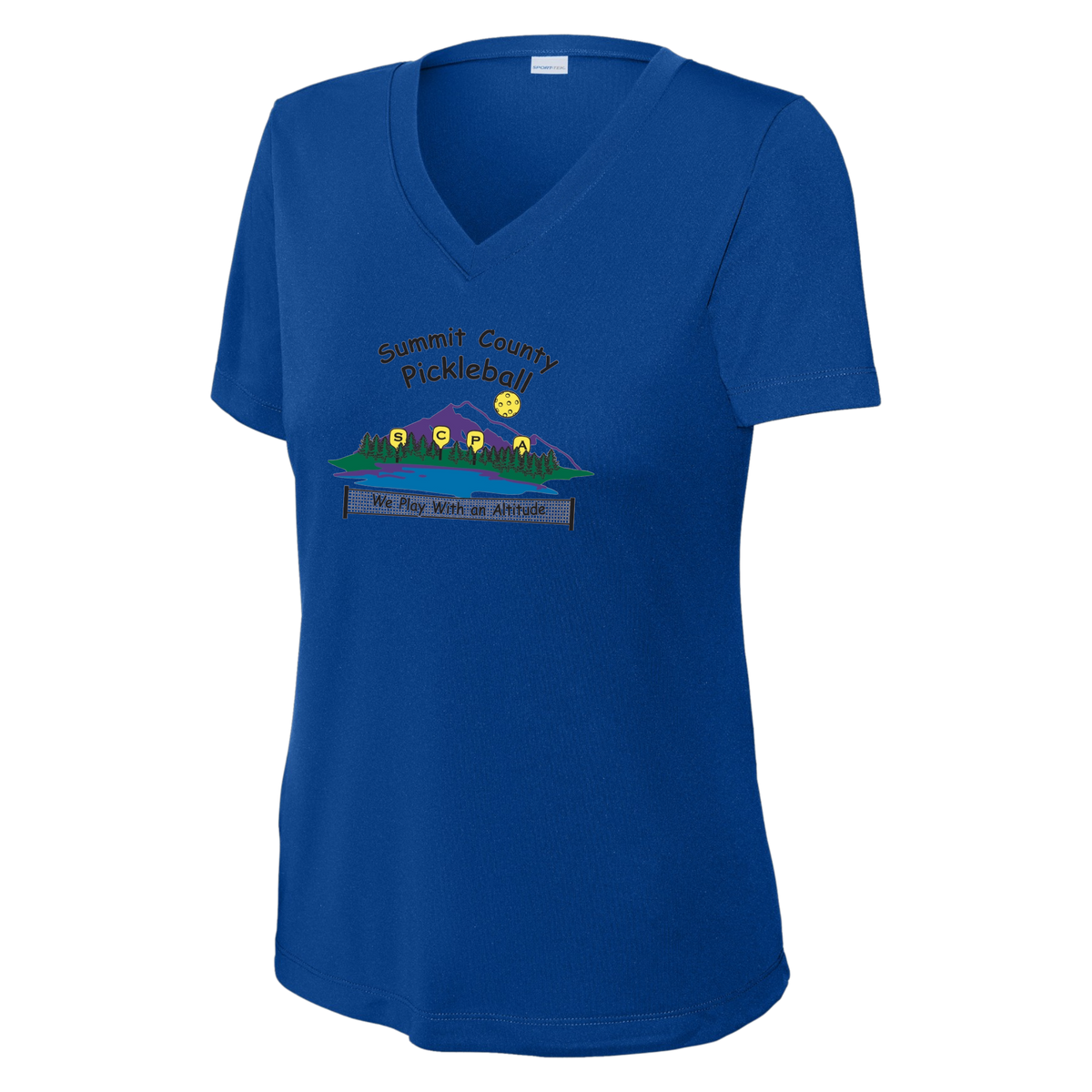 Summit Short Sleeve V Neck Womens Performance Large Logo