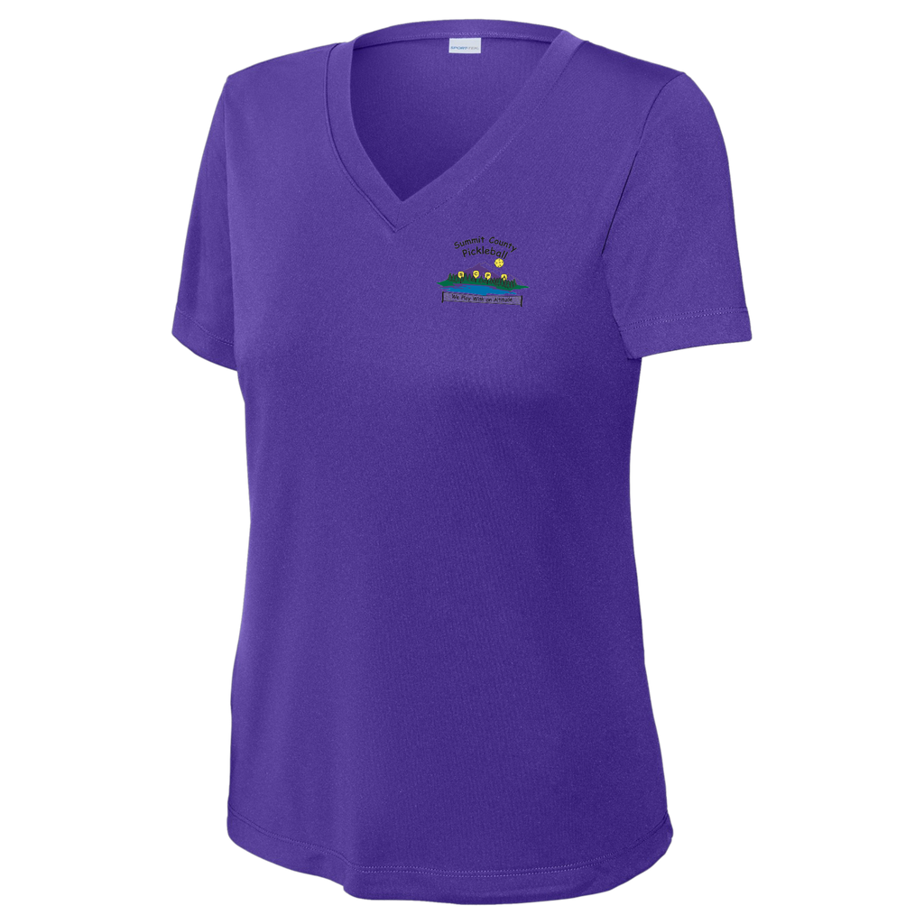Summit Short Sleeve V Neck Womens Performance Small Logo