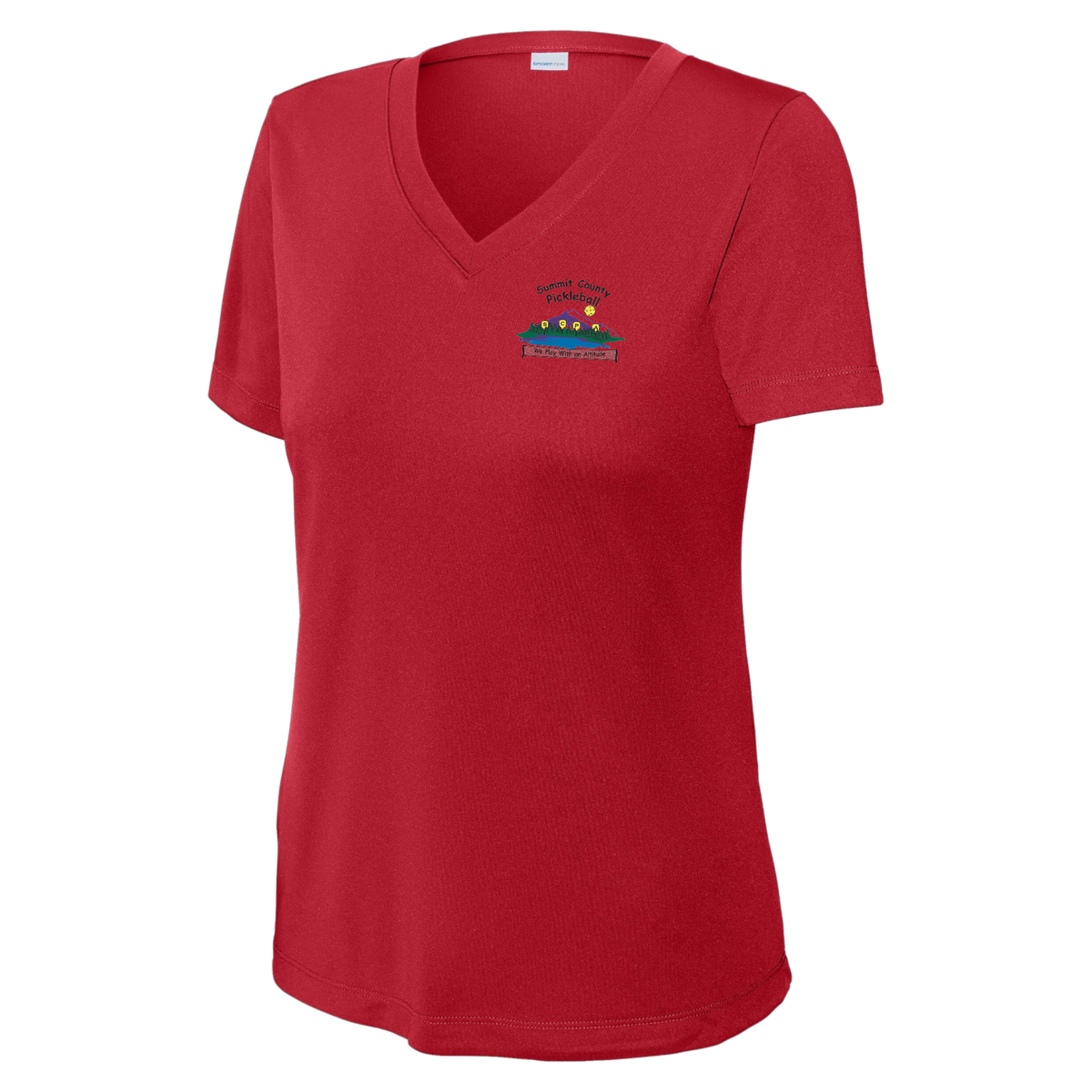 Summit Short Sleeve V Neck Womens Performance Small Logo