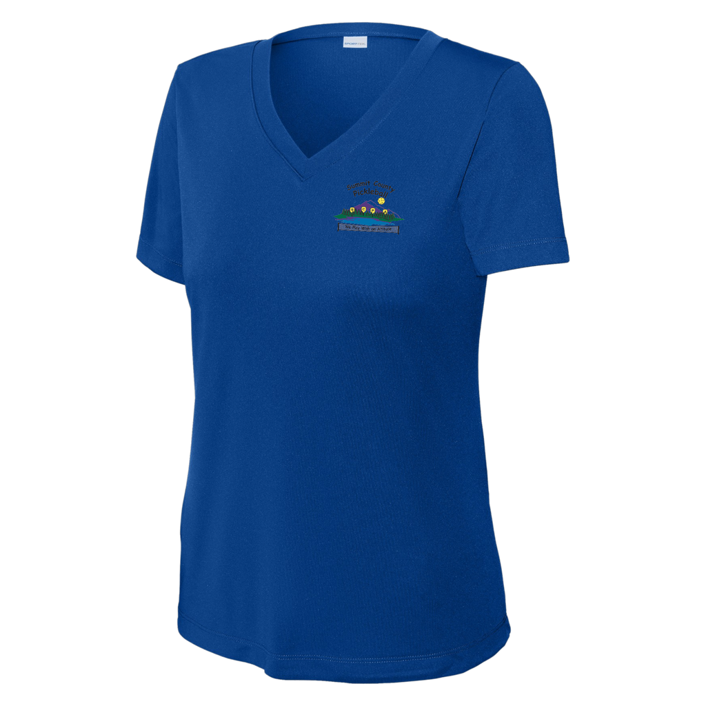 Summit Short Sleeve V Neck Womens Performance Small Logo