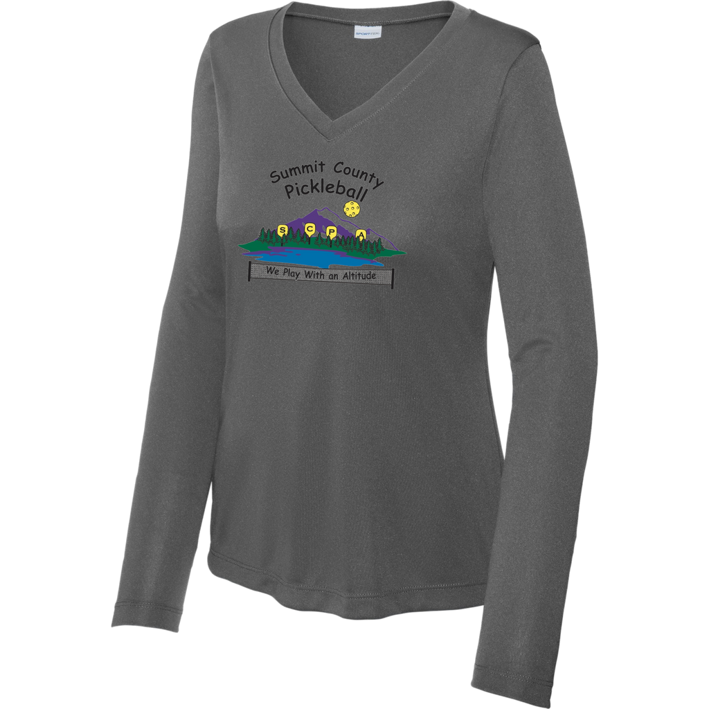 Summit Womens Performance Long Sleeve V Neck Shirt Large Logo