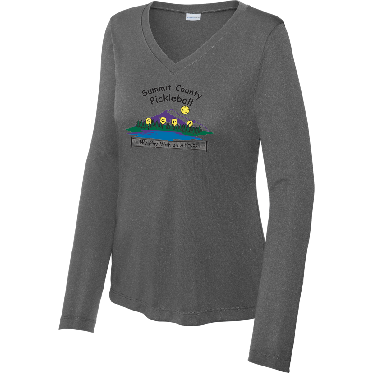 Summit Womens Performance Long Sleeve V Neck Shirt Large Logo