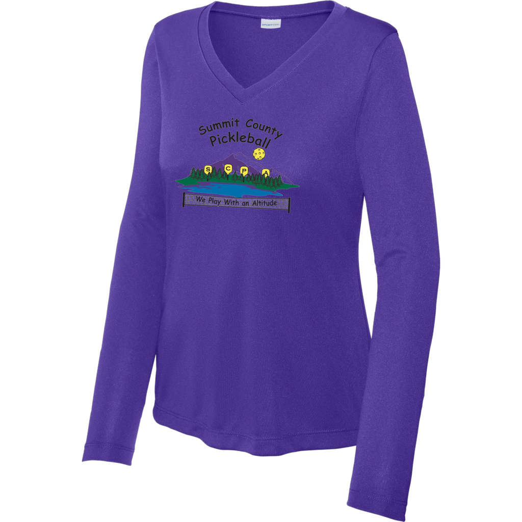 Summit Womens Performance Long Sleeve V Neck Shirt Large Logo