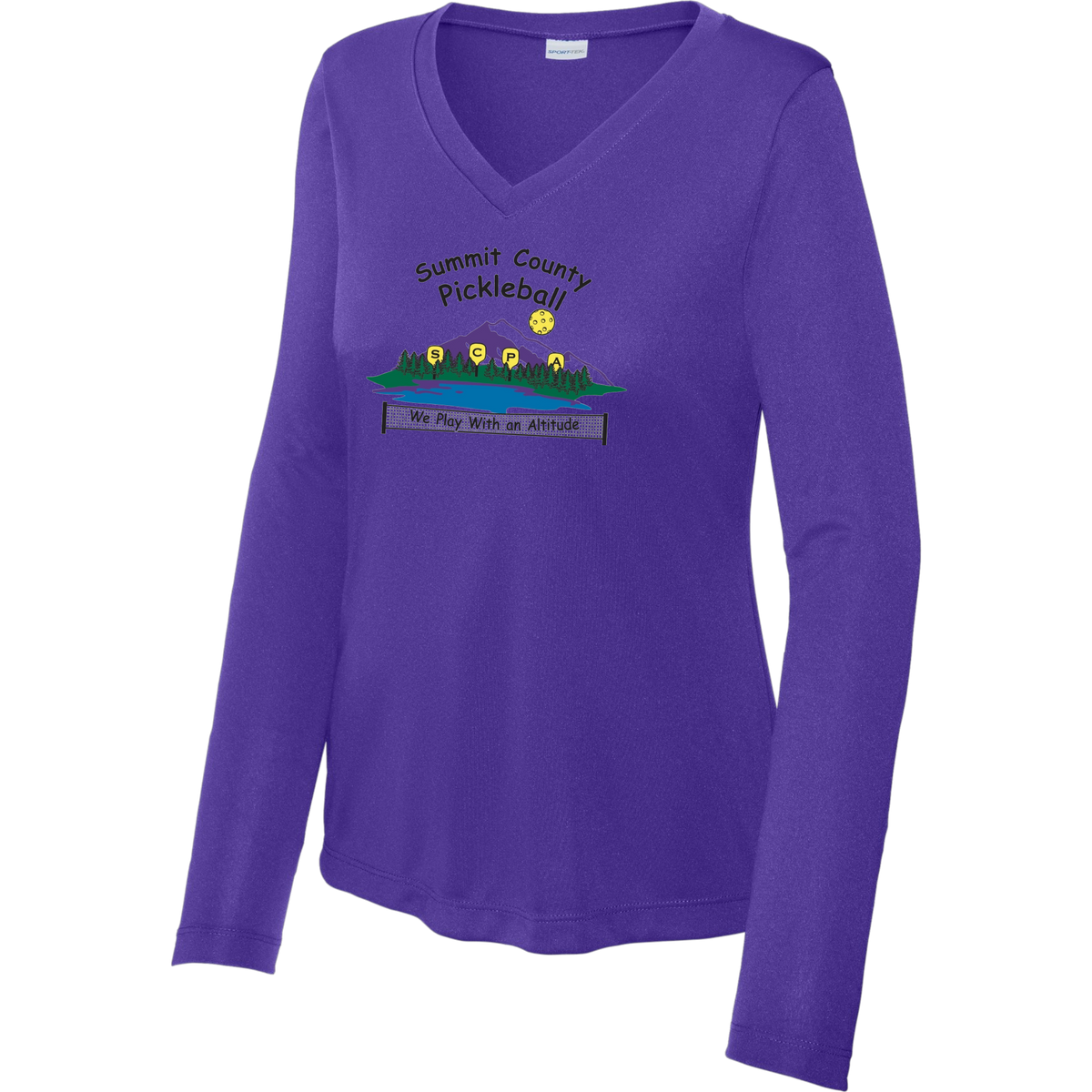 Summit Womens Performance Long Sleeve V Neck Shirt Large Logo