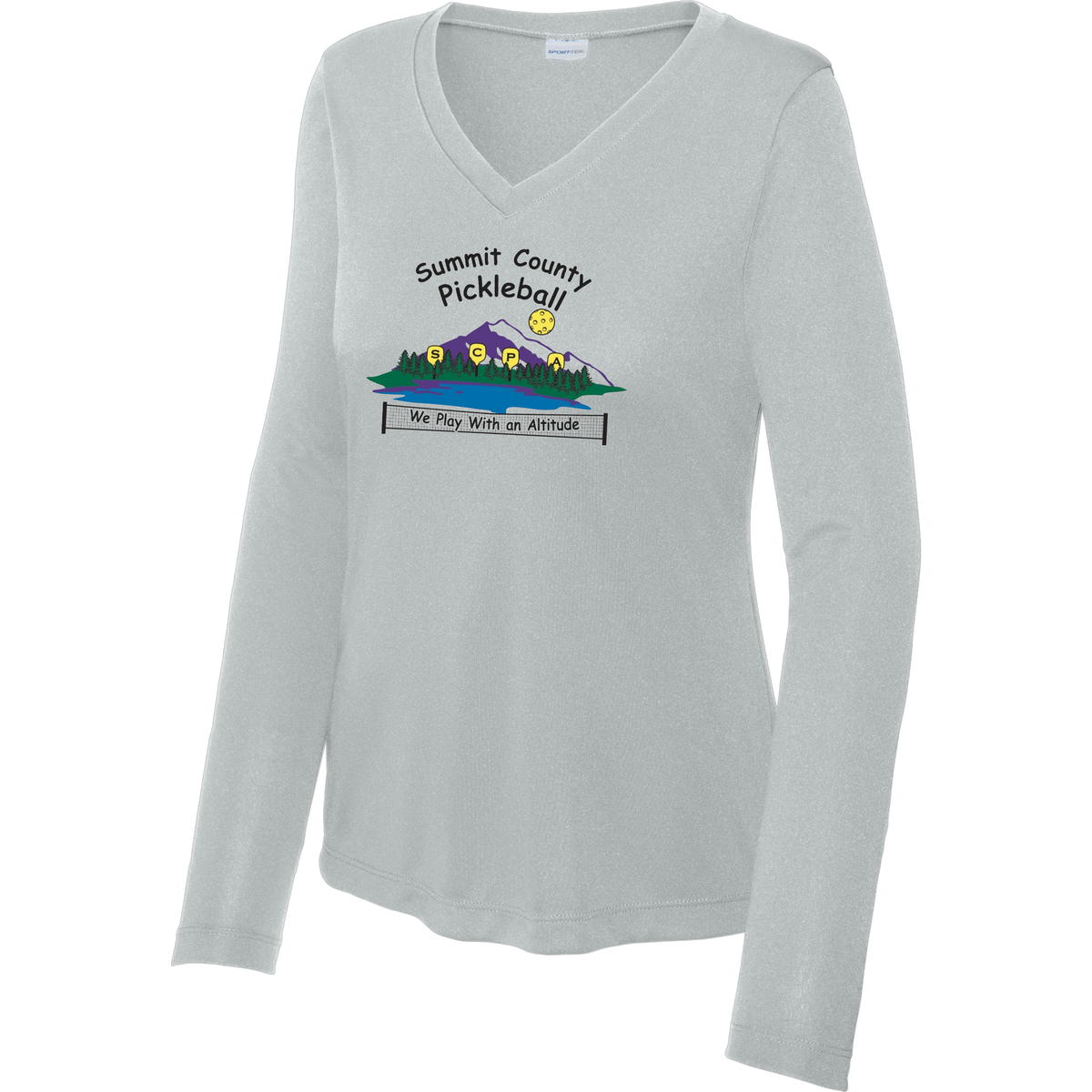 Summit Womens Performance Long Sleeve V Neck Shirt Large Logo