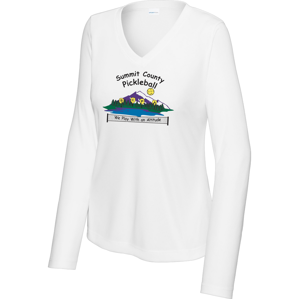 Summit Womens Performance Long Sleeve V Neck Shirt Large Logo