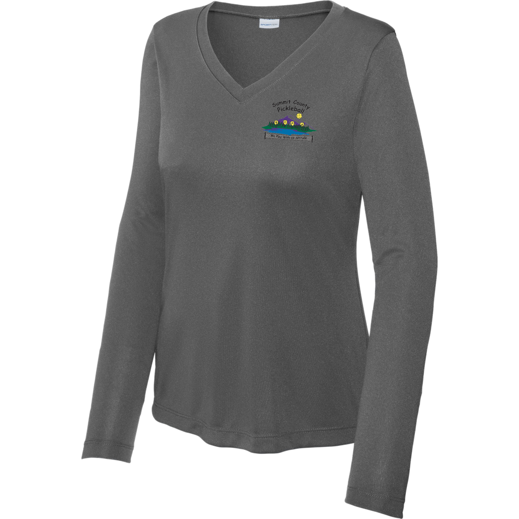 Summit Womens Performance Long Sleeve V Neck Shirt Small Logo