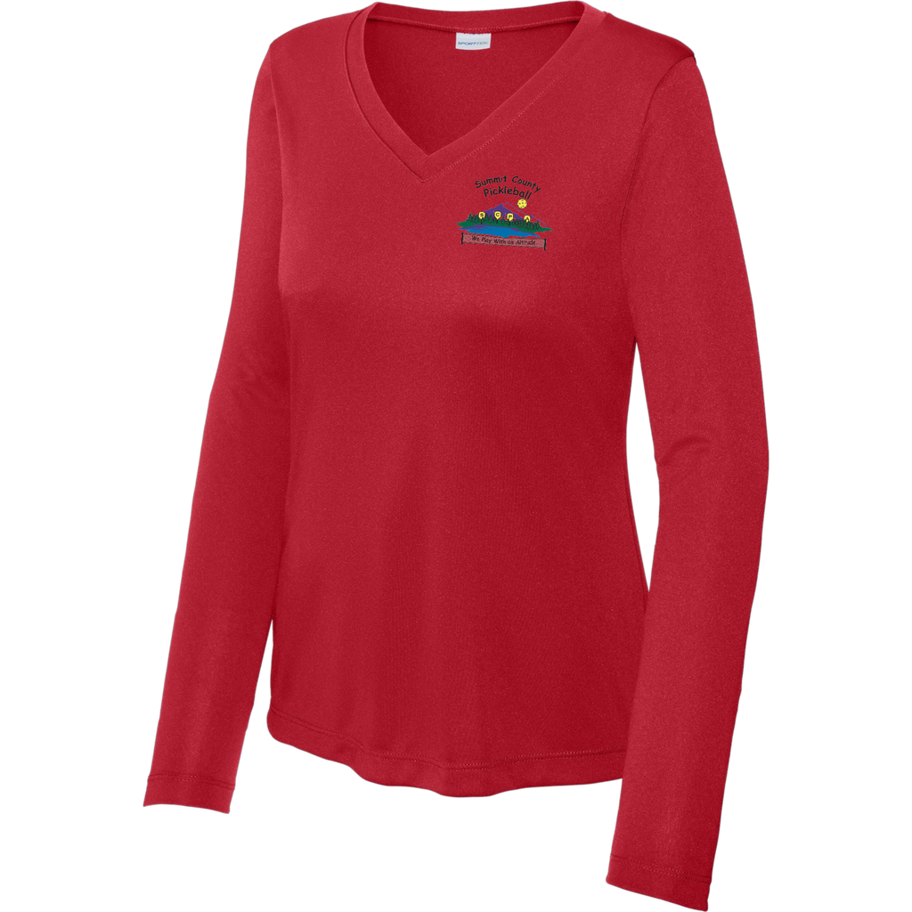 Summit Womens Performance Long Sleeve V Neck Shirt Small Logo