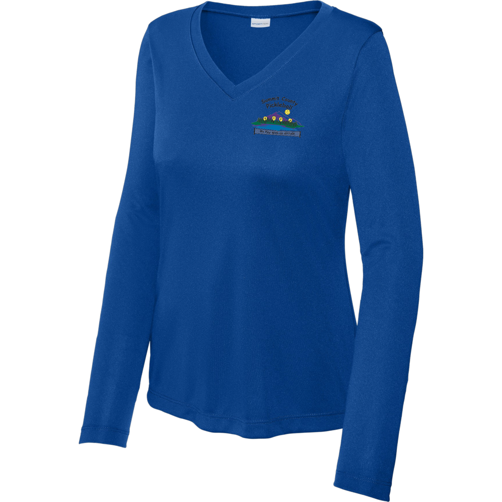 Summit Womens Performance Long Sleeve V Neck Shirt Small Logo
