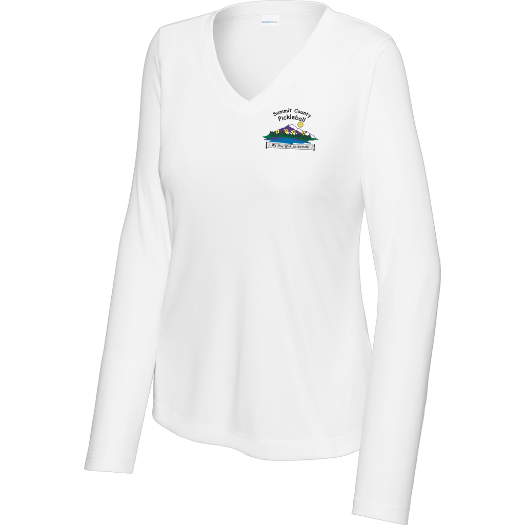 Summit Womens Performance Long Sleeve V Neck Shirt Small Logo