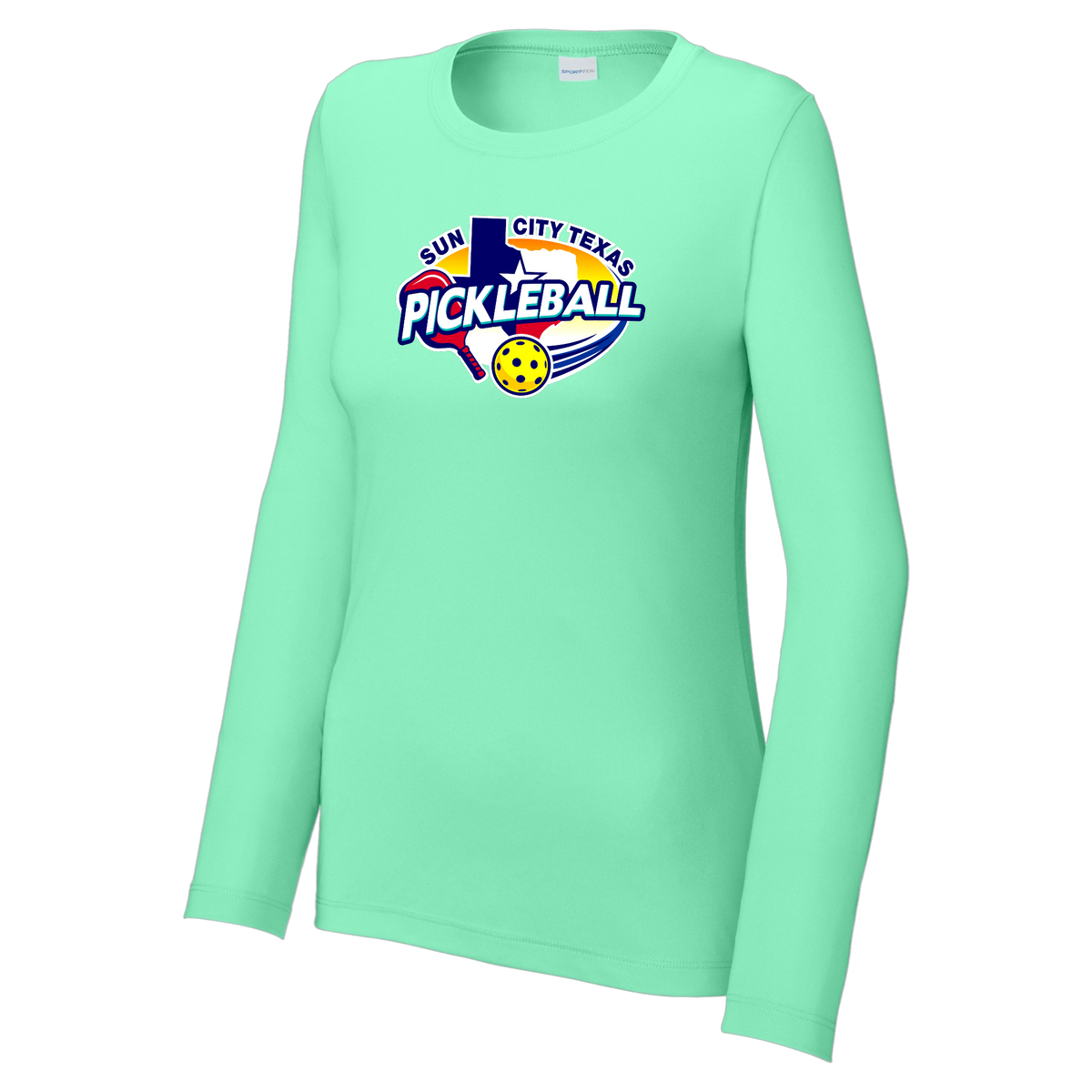 Sun City Womens Performance Long Sleeve Crew Neck Shirt Large Logo